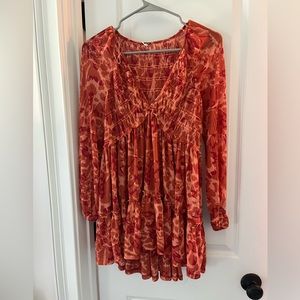 Free people orange tunic dress
